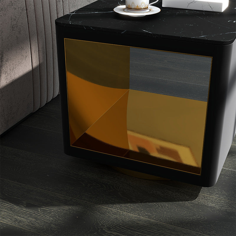 George Modern Side Table with LED Light and Storage