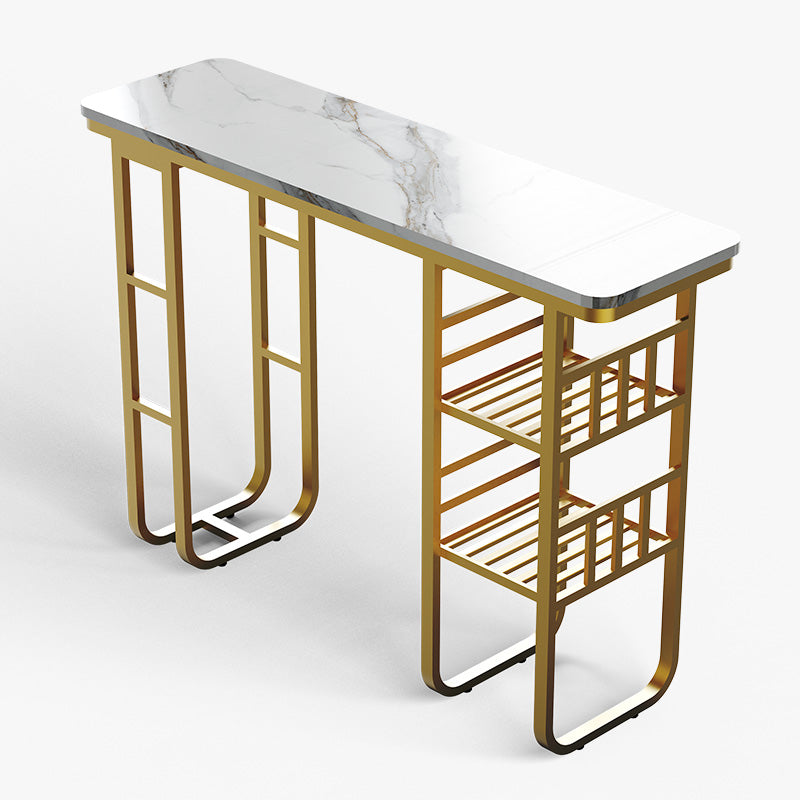 Sophie Common Luxury Straight Bar Table with Shelves